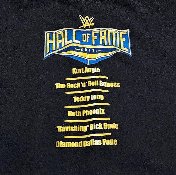 2017 WWE Hall Of Fame Wrestlemania T-Shirt Large Kurt Angle, Teddy Long, Phoenix - Picture 3 of 6